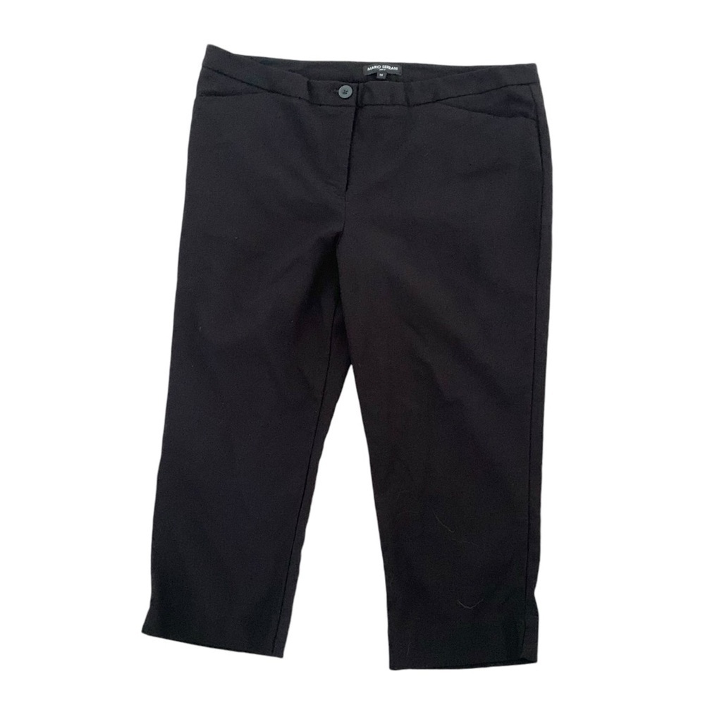 Mario Serrani size 14 black capri high rise zip button pedal pusher trousers​​​